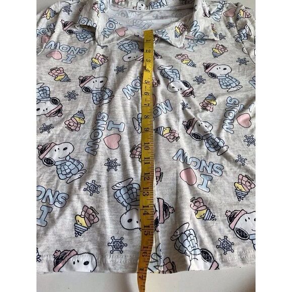 2pc Snoopy Woodstock Puffy Coat Puffer Jacket Pajama Set Shorts Women’s Sz M NEW - Picture 8 of 13